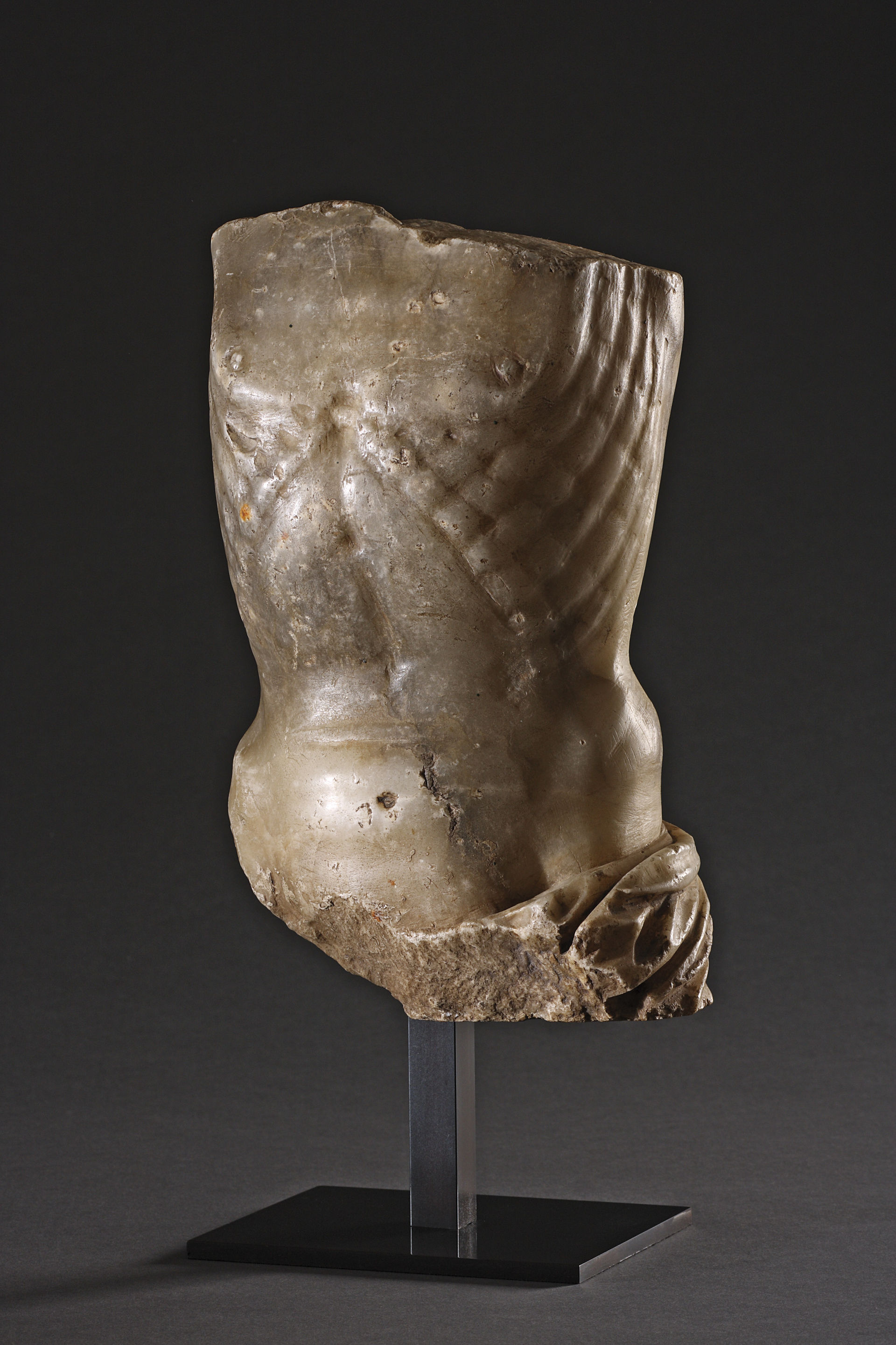 Fine North Italian Genoese Carved Alabaster Torso of the Crucified Christ